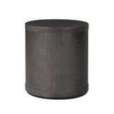 Bucco Round End Table - Black Faux Shagreen | shipping 12/15/2026
