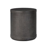 Bucco Round End Table - Black Faux Shagreen | shipping 12/15/2026