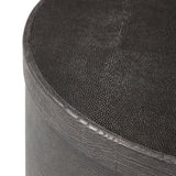 Bucco Round End Table - Black Faux Shagreen | shipping 12/15/2026