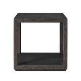 Bucco Square End Table - Black Faux Shagreen | shipping 12/15/2026