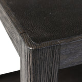 Bucco Square End Table - Black Faux Shagreen | shipping 12/15/2026