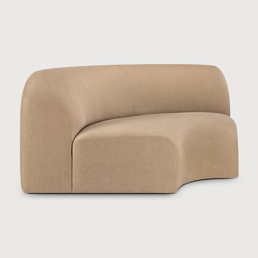 Featuring Bulky Light Sepia Modular Sofa by Ethnicraft at Amethyst Home. The Bulky celebrates simplicity and versatility in one cohesive form. Its mono-volume design, softened by rounded corners and accentuated with subtle stitching details, lends understated elegance to any space. The clean silhouette pairs with luxurious upholstery and thoughtful contours to provide lasting comfor. Amethyst Home provides interior design, new construction, custom furniture, and area rugs in the Houston metro area