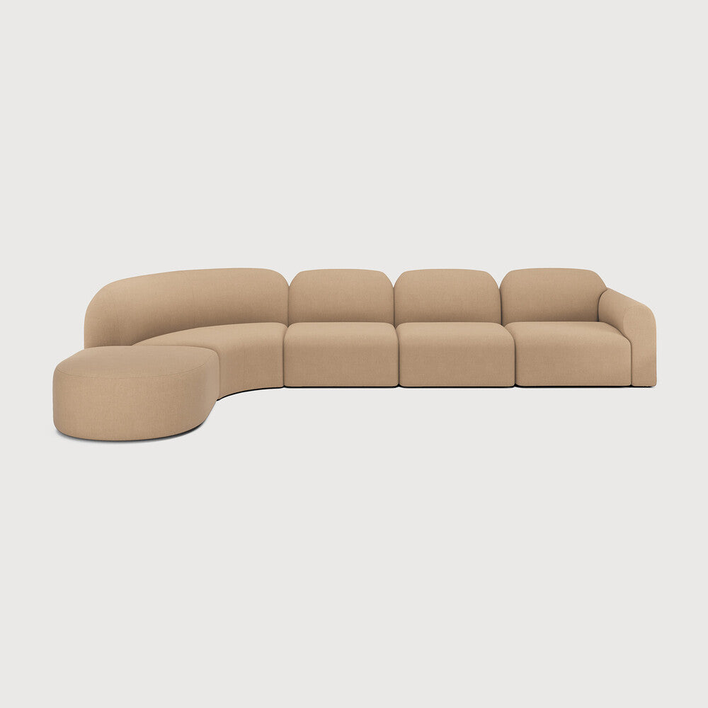 Bulky Light Sepia Semi-Circle Left Modular Sofa Set | shipping 11/17/2025