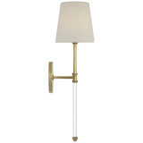 Featuring Camille 20" Cordless Sconce Hand-Rubbed Antique Brass by Visual Comfort at Amethyst Home. Camille 20" Cordless Sconce in Hand-Rubbed Antique Brass with Linen Shade
Overall Dimensions: 5.5" L x 5.5" W x 19.5" HWeight : 2 lbs.. Amethyst Home provides interior design, new construction, custom furniture, and area rugs in the Newport Beach metro area