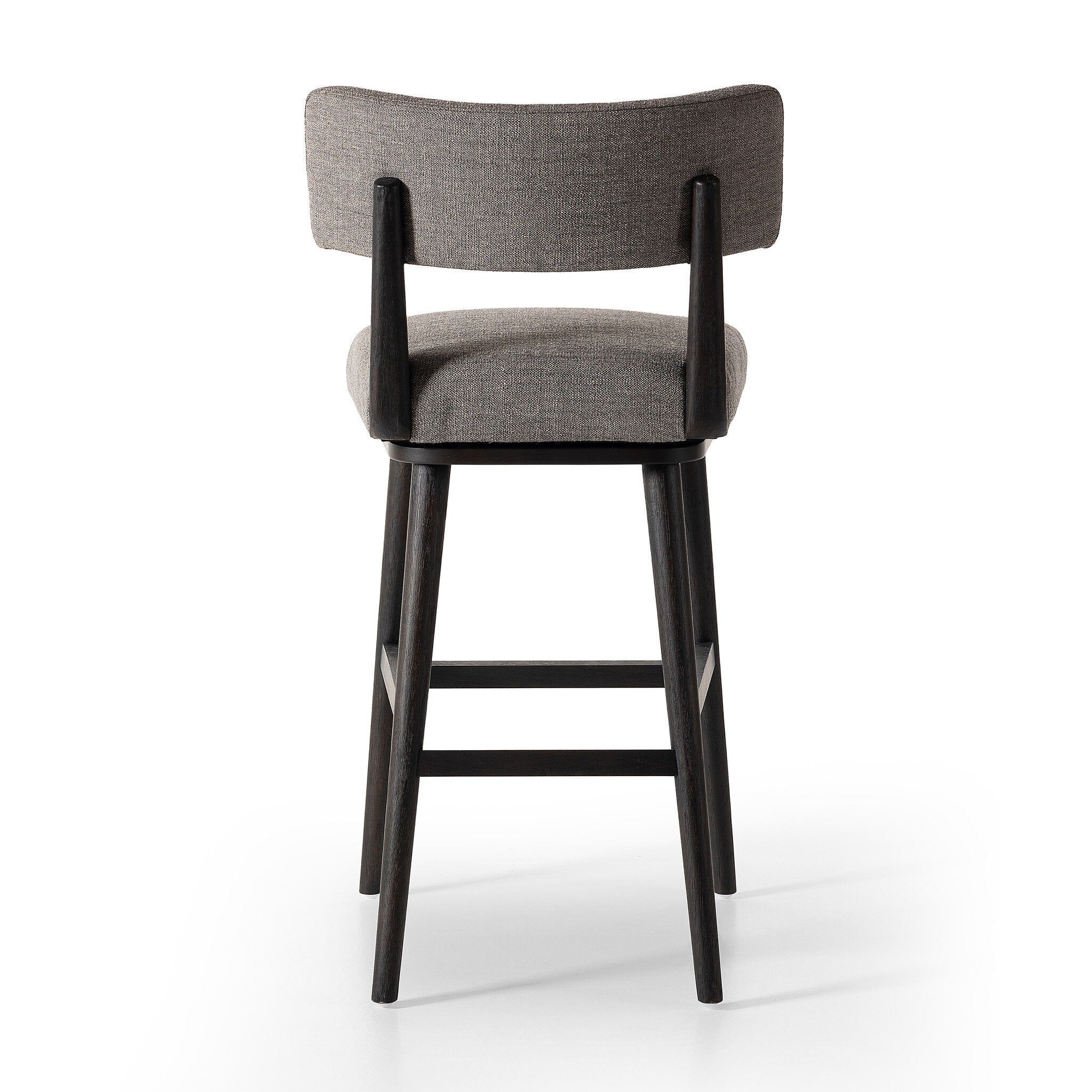 Featuring Cardell Alcala Nickel Swivel Bar + Counter Stool by Four Hands at Amethyst Home. Natural solid parawood forms a curved barrel back on this everyday dining stool featuring a memory swivel. Plush cushioned seat and back are upholstered in a performance fabric. High-performance fabrics are specially created to withstand spills, stains, high traffic and wear, ensuring long-term . Amethyst Home provides interior design, new construction, custom furniture, and area rugs in the Omaha metro area