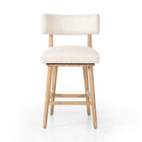 Featuring Cardell Essence Natural Swivel Bar + Counter Stool by Four Hands at Amethyst Home. Natural solid parawood forms a curved barrel back on this everyday dining stool featuring a memory swivel. Plush cushioned seat and back are upholstered in a textural woven fabric.BarOverall Dimensions: 21.50"w x 22.25"d x 42.50"hWeight: 24.25 lbsCounterOverall Dimensions: 21.50"w x 22. Amethyst Home provides interior design, new construction, custom furniture, and area rugs in the Winter Garden metro area
