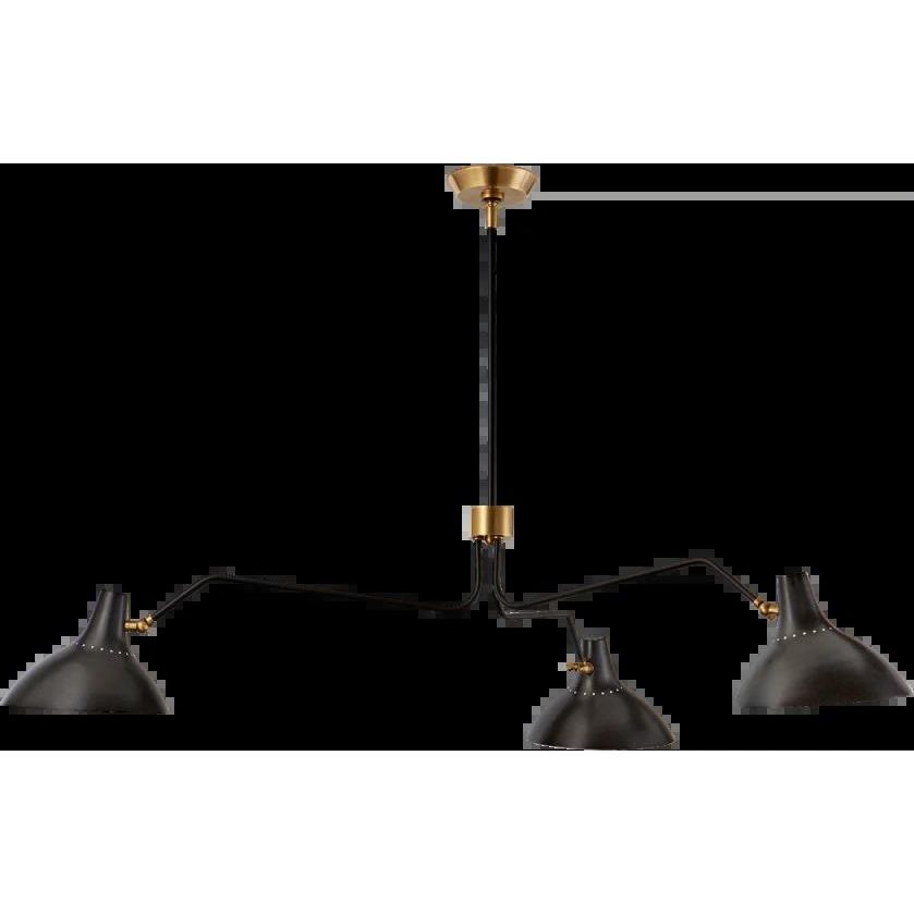 Charlton Large Triple Arm Chandelier is a sleek and elegant chandelier that will hypnotize its audience. You will become mesmerized as the intricately fashioned chandelier coils and bends in golden spirals; weaving itself elaborately within the sharp polished lines of the hexagonal silhouette. Th graceful pattern of the metal detailing compliments the painted wood component of this piece. Amethyst Home provides interior design services, furniture, rugs, and lighting in the Calabasas metro area.