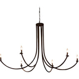 Add unique and modern lighting to a room with this Ramo Chandelier from Cisco Brothers. The curved arms add beautiful sight lines to the fixture and plenty of light.  Overall: 60”dia. 30.5"h Chain Length: 3' Canopy: 6"dia