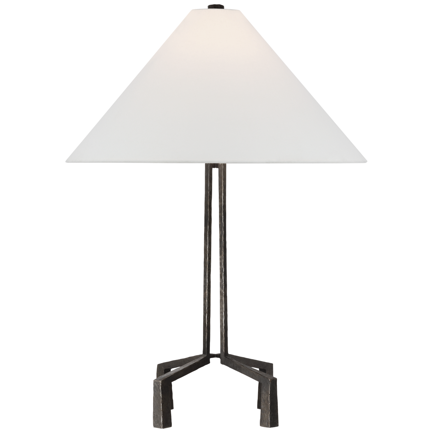 Featuring Clifford Medium Table Lamp Aged Iron by Visual Comfort at Amethyst Home. The Clifford series by Marie Flanigan is Inspired by Brutalist architecture's rough, textured surfaces and unexpected shapes. Decisive lines in hammered metal define a linear silhouette for the floor and table lamps, while two sizes of hanging shades are secured by the same metalwork in finishes of p. Amethyst Home provides interior design, new construction, custom furniture, and area rugs in the Monterey metro area