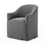 Featuring Cove Bergamo Charcoal Dining Chair With Casters by Four Hands at Amethyst Home. Upgrade your dining experience with the Cove Bergamo Charcoal Dining Chair. With its sleek design and casters, this chair combines style and convenience for your dining room. Crafted with expert precision, this chair provides optimal support and comfort for every meal. Elevate your dining space. Amethyst Home provides interior design, new construction, custom furniture, and area rugs in the Houston metro area