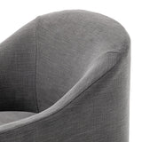 Featuring Cove Bergamo Charcoal Dining Chair With Casters by Four Hands at Amethyst Home. Upgrade your dining experience with the Cove Bergamo Charcoal Dining Chair. With its sleek design and casters, this chair combines style and convenience for your dining room. Crafted with expert precision, this chair provides optimal support and comfort for every meal. Elevate your dining space w. Amethyst Home provides interior design, new construction, custom furniture, and area rugs in the Tampa metro area
