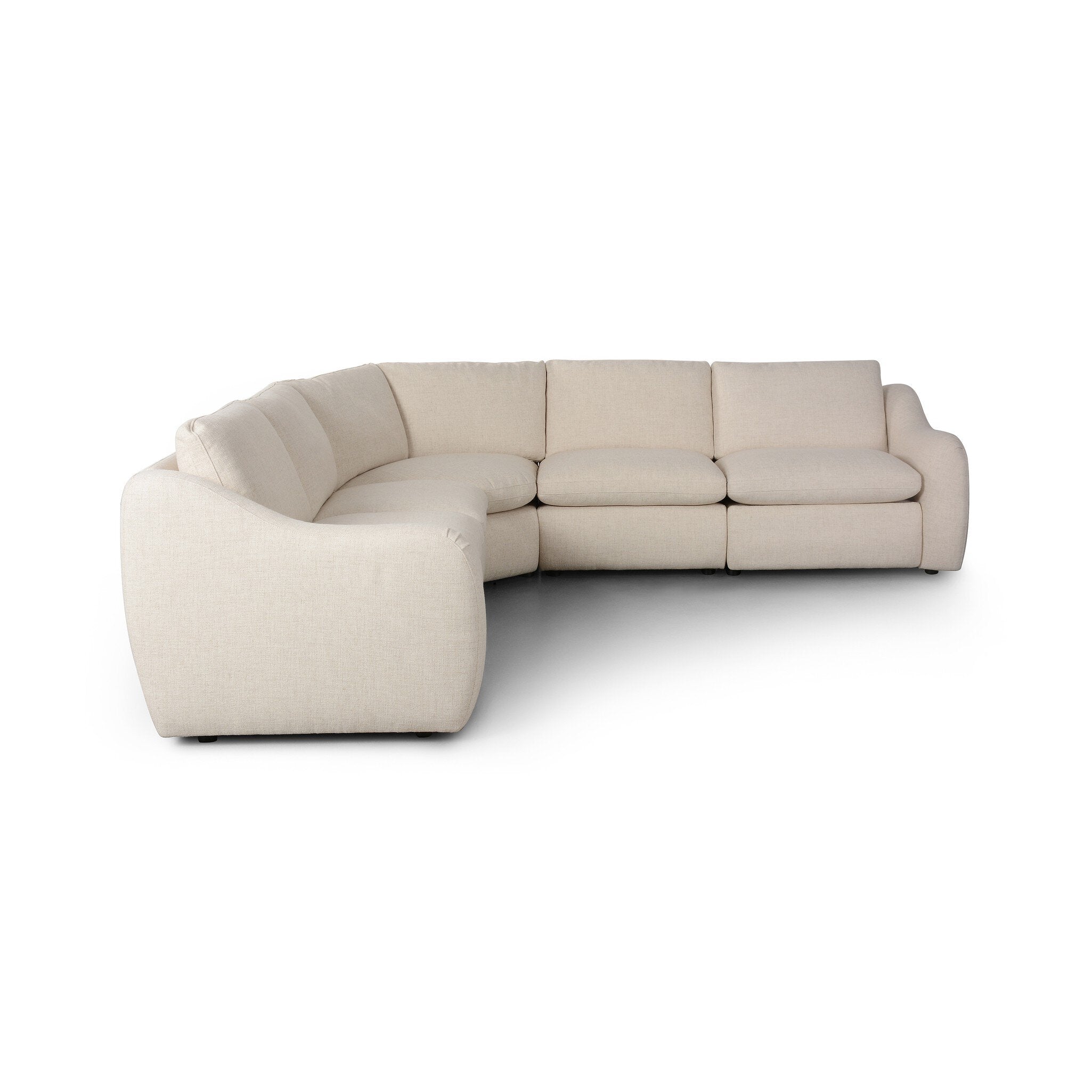 Featuring Crawford Antigo Natural Power Recliner 5-Piece Sectional Sofa by Four Hands at Amethyst Home. A fresh take on the classic recliner sectional. Customize your comfort level with the push of hidden buttons with pieces in our Power Motion collection. Sculpted in light, versatile high-performance fabric. Performance fabrics are specially created to withstand spills, stains, h. Amethyst Home provides interior design, new construction, custom furniture, and area rugs in the Nashville metro area