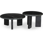 Dakota Black Marble Nesting Coffee Table Set  Four Hands