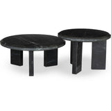 Dakota Black Marble Nesting Coffee Table Set  Four Hands