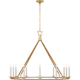 Darlana Grande Wrapped Chandelier - Gild and Natural Rattan | please contact us for availability!