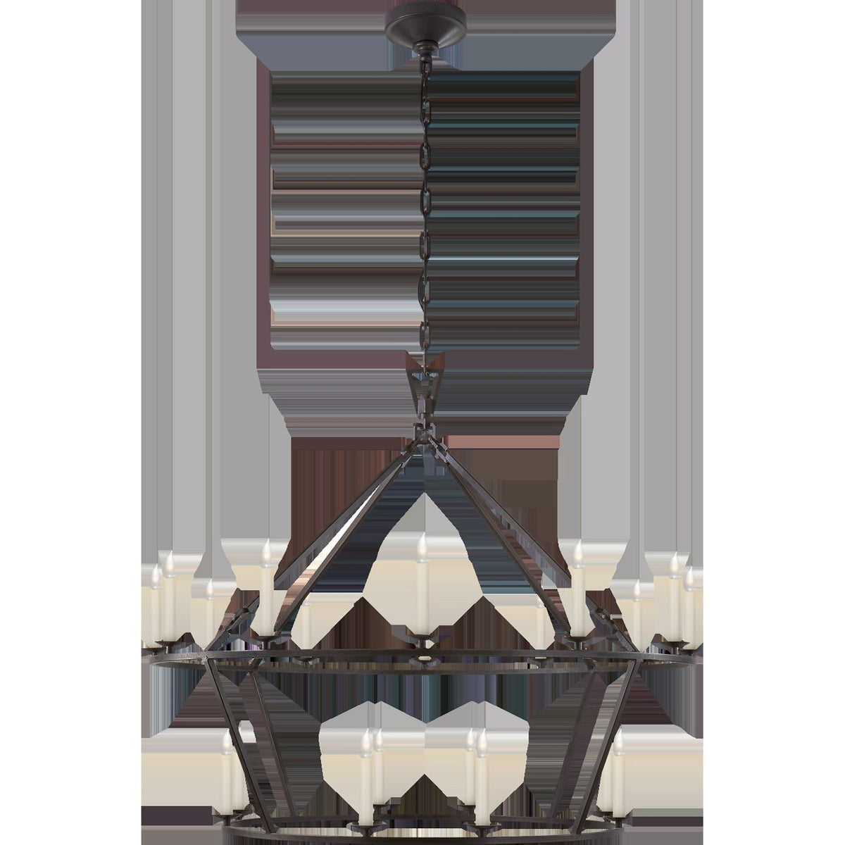 Darlana Large Two-Tiered Ring Chandelier Aged Iron | ready to ship!
