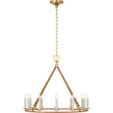 Darlana Medium Wrapped Chandelier - Gild and Natural Rattan | please contact us for availability!