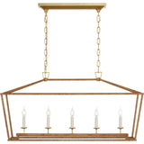 Darlana Medium Wrapped Linear Lantern - Gild and Natural Rattan | shipping 03/25/2027