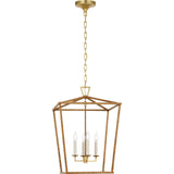 Darlana Wrapped Medium Lantern - Gild and Natural Rattan | shipping 03/25/2027