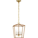 Darlana Wrapped Small Lantern - Gild and Natural Rattan | please contact us for availability!