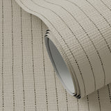 Dobby Stripe Grasscloth Wallpaper by FH Art Studio - Sand