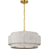 Dorado 24" Chandelier - Antique-Burnished Brass and Washed Abaca | shipping 11/06/2026