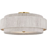 Dorado 25" Flush Mount - Antique-Burnished Brass and Washed Abaca | shipping 01/23/2027