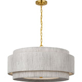 Dorado 32" Chandelier - Antique-Burnished Brass and Washed Abaca | shipping 10/22/2026