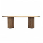 Featuring Dabney Dining Table by Dovetail at Amethyst Home. Depth : 39.5 inFinish : Natural Wood Wash and BlackHeight : 30.5 inMaterial : Teak WoodVolume : 68.5 cu ftWeight : 225 lbsWidth : 98.5 in. Amethyst Home provides interior design, new home construction design consulting, vintage area rugs, and lighting in the Scottsdale metro area.