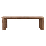 These teak tables are designed for outdoor use, but to preserve their longevity and maintain their appearance, we recommend minimizing exposure to rain and moisture. Prolonged exposure to water can affect the wood's natural finish and may lead to discoloration or surface damage. For best results, cover or store the tables during inclement weather. Amethyst Home provides interior design, new home construction design consulting, vintage area rugs, and lighting in the Portland metro area.