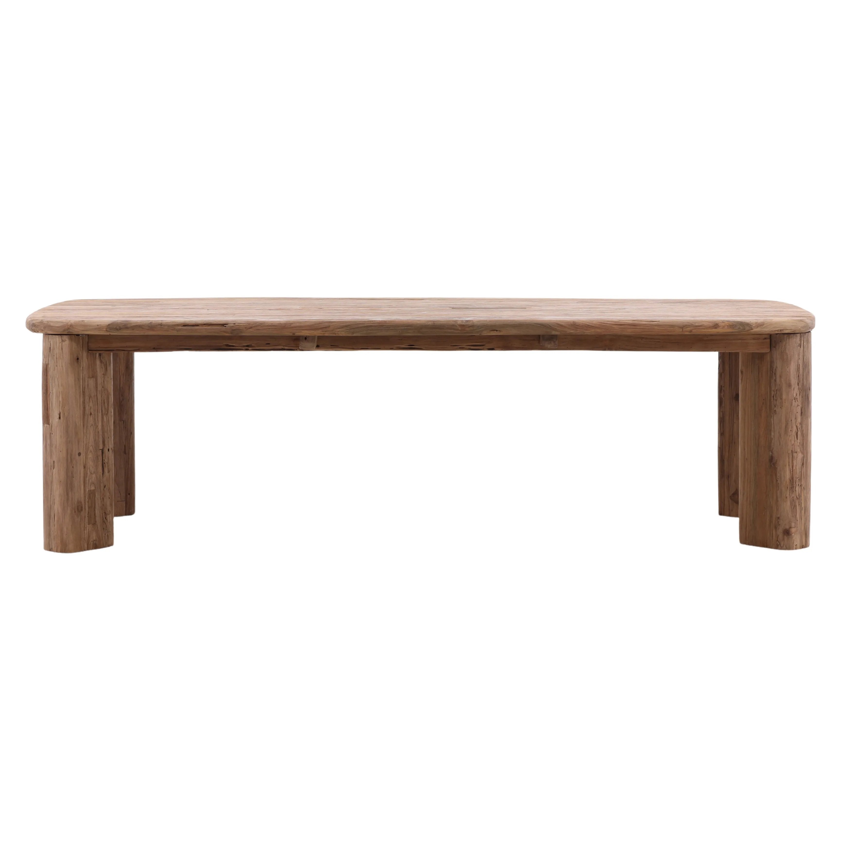 These teak tables are designed for outdoor use, but to preserve their longevity and maintain their appearance, we recommend minimizing exposure to rain and moisture. Prolonged exposure to water can affect the wood's natural finish and may lead to discoloration or surface damage. For best results, cover or store the tables during inclement weather. Amethyst Home provides interior design, new home construction design consulting, vintage area rugs, and lighting in the Portland metro area.