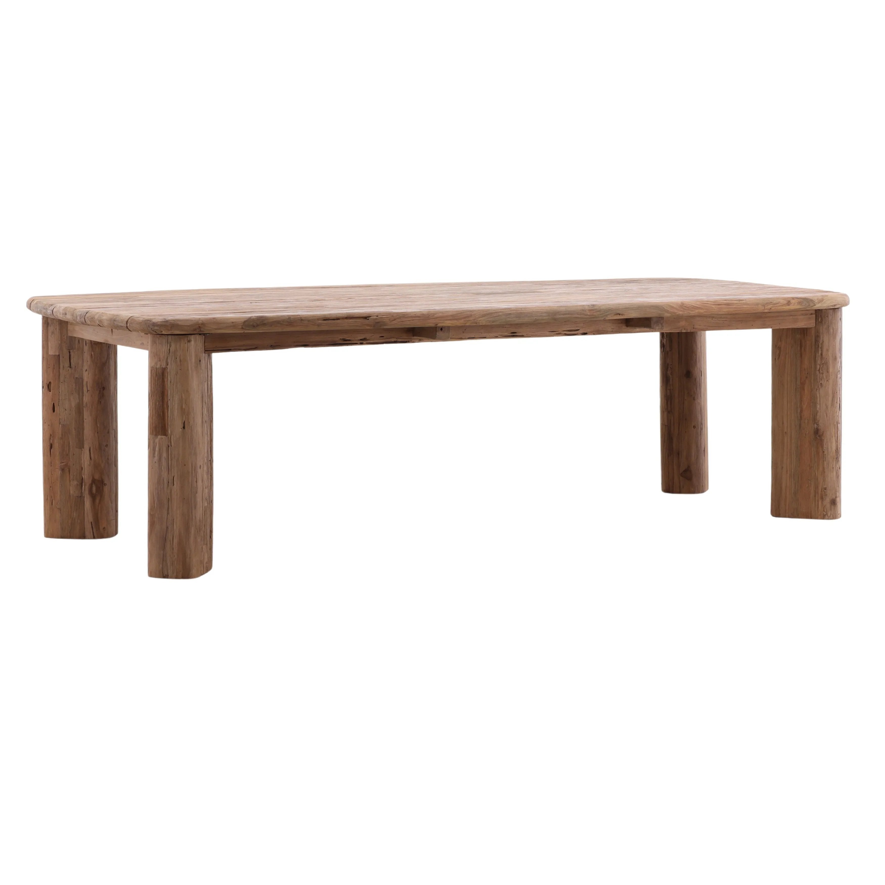 These teak tables are designed for outdoor use, but to preserve their longevity and maintain their appearance, we recommend minimizing exposure to rain and moisture. Prolonged exposure to water can affect the wood's natural finish and may lead to discoloration or surface damage. For best results, cover or store the tables during inclement weather. Amethyst Home provides interior design, new home construction design consulting, vintage area rugs, and lighting in the Scottsdale metro area.