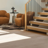 Russell Nubuck Suede Cognac Swivel Chair | ready to ship! (Lifestyle View)