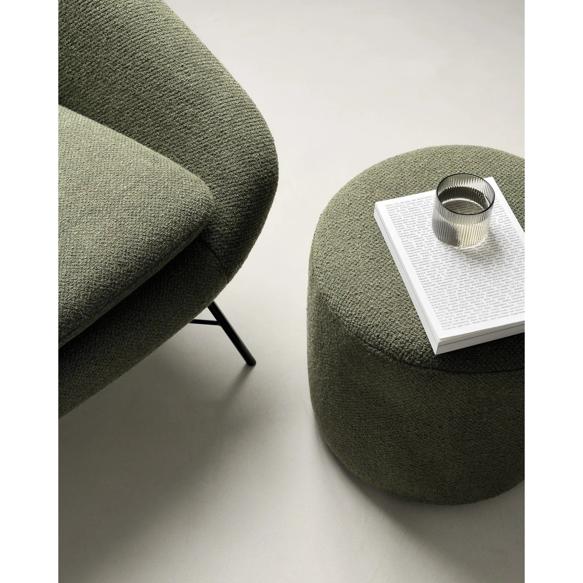 Featuring Barrow Pine Green Pouf by Ethnicraft at Amethyst Home. The Barrow Pouf is a cozy complement to any living space. Made with Italian fabrics in a range of hues, the Barrow pouf creates a relaxed atmosphere while doubling as additional seating for an indoor gathering. This easy-to-style item was designed by Jacques Deneef.Adjustable Feet : NoCollect. Amethyst Home provides interior design, new home construction design consulting, vintage area rugs, and lighting in the Scottsdale metro area.