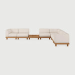 Combining elegance and sleek lines in a relaxed silhouette, the Monocle feels refined, inviting and grounded. Its soft cushions bring an indoor level of comfort to outdoor living, while the solid wooden base anchors the piece with warmth and balance. Amethyst Home provides interior design, new home construction design consulting, vintage area rugs, and lighting in the Tampa metro area.