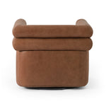 Featuring Evie Palermo Cognac Swivel Chair by Four Hands at Amethyst Home. Atop a 360-degree swivel, cleanly shaped seating is upholstered in cognac-colored top-grain leather.Overall Dimensions: 32.25"w x 30.00"d x 26.75"hWeight : 87.08 lbsMaterials : Top Grain Leather, Poplar Plywood, 100% Polyester. Amethyst Home provides interior design, new construction, custom furniture, and area rugs in the Laguna Beach metro area
