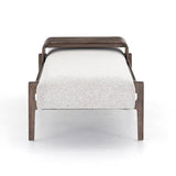 Featuring Fawkes Brunswick Pebble Bench by Four Hands at Amethyst Home. A uniquely modern statement piece inspired by the functional mid-century-style telephone bench, textural white-grey seating features a sliding tray of solid beechwood – the perfect place for a favorite book or cocktail. Great in the entryway or living room.Overall Dimensions: 78.75"w x 28.00"d x 20.00"hWeight . Amethyst Home provides interior design, new construction, custom furniture, and area rugs in the San Diego metro area