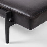 Featuring Fawkes Sonoma Black Bench by Four Hands at Amethyst Home. A uniquely modern statement piece inspired by the functional mid-century–style telephone bench, top-grain leather seating features a sliding tray of solid beechwood – the perfect place for a favorite book or cocktail. Great in the entryway or living room.Overall Dimensions: 78.75"w x 28.00"d x 20.00"hWeight : 59.7. Amethyst Home provides interior design, new construction, custom furniture, and area rugs in the Calabasas metro area