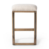 Featuring Finn Somerton Ash Bar + Counter Stool by Four Hands at Amethyst Home. A stunner from every angle, this architecturally inspired counter stool features an angular base crafted from solid ash with two iron rods for added support and visual interest. Seat is upholstered in a linen/cotton/poly blend performance fabric with subtle texture throughout. Performance fabrics are . Amethyst Home provides interior design, new construction, custom furniture, and area rugs in the Scottsdale metro area
