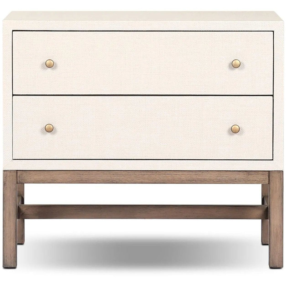Fiona Ivory Painted Raffia Nightstand | shipping 11/04/2025