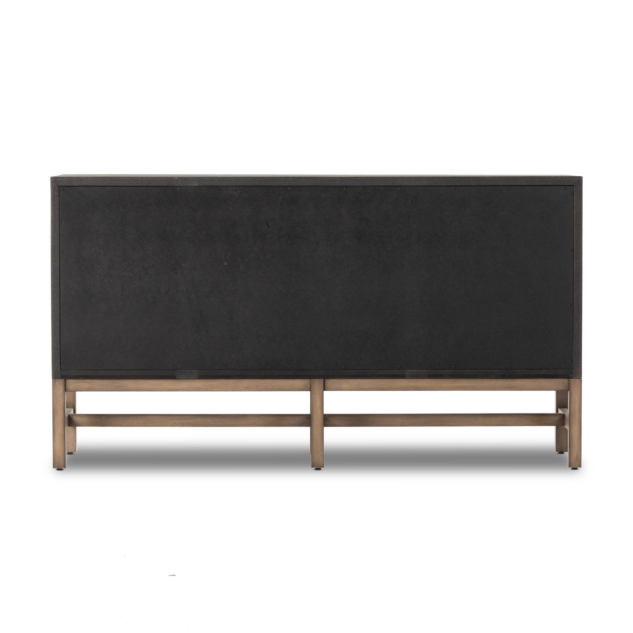 Featuring Fiona Russet Mahogany 6 Drawer Dresser by Four Hands at Amethyst Home. Woven black raffia offers a texture-driven take on bedroom storage. Antique brass-finished iron hardware adorns six spacious drawers, all supported by a solid mahogany base.Overall Dimensions: 62.00"w x 17.00"d x 34.00"hWeight : 181.22 lbsMaterials : Solid Mahogany, Sugar Palm, Iron. Amethyst Home provides interior design, new construction, custom furniture, and area rugs in the Des Moines metro area
