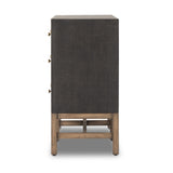 Featuring Fiona Russet Mahogany 6 Drawer Dresser by Four Hands at Amethyst Home. Woven black raffia offers a texture-driven take on bedroom storage. Antique brass-finished iron hardware adorns six spacious drawers, all supported by a solid mahogany base.Overall Dimensions: 62.00"w x 17.00"d x 34.00"hWeight : 181.22 lbsMaterials : Solid Mahogany, Sugar Palm, Iron. Amethyst Home provides interior design, new construction, custom furniture, and area rugs in the Tampa metro area