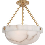 Fluted Band 16" Semi-Flush Mount - Alabaster | shipping 03/11/2027