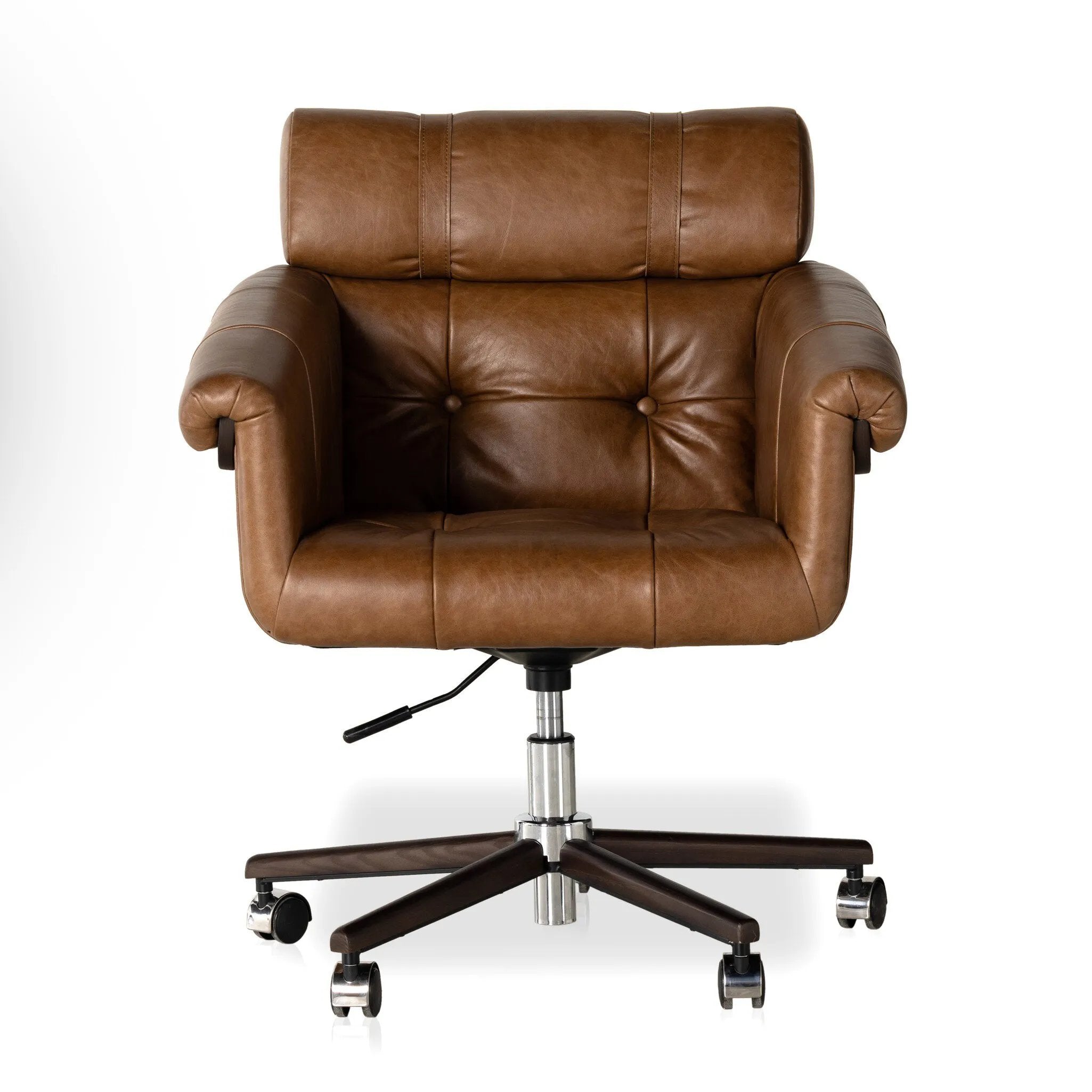 As lovers of wabi sabi aesthetics at Amethyst, we love the nature inspired Arnold Desk Chair - Sonoma Chestnut. This item pairs well with other brands such as Four Hands and is perfect for loft homes Amethyst Home provides interior design, new home construction design consulting, vintage area rugs, and lighting in the Calabasas metro area.