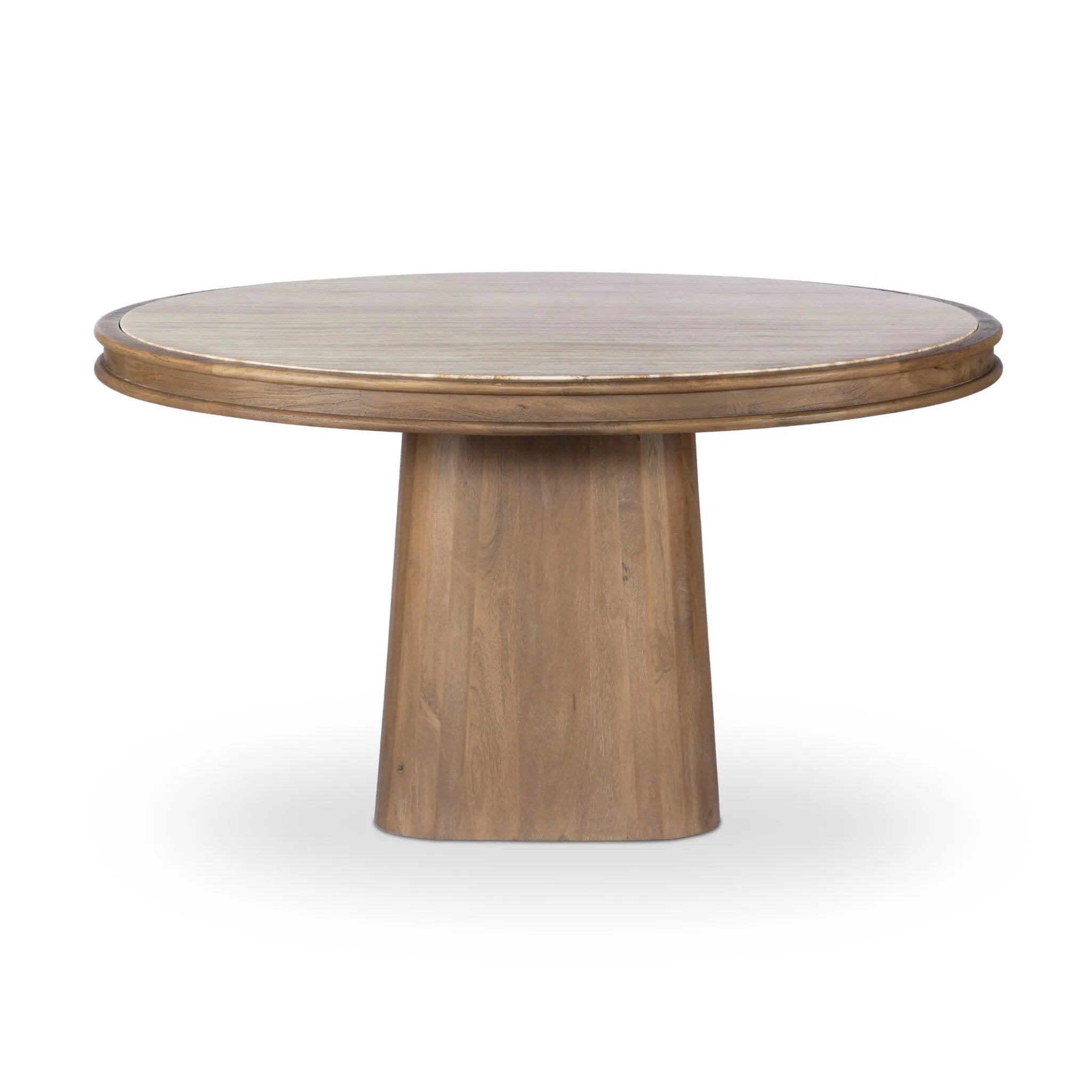 As fans of clean style at Amethyst, we love the warm modern inspired Bourne Dining Table - Light Beige Travertine. This item pairs well with other brands such as Surya and is perfect for color drenched homes Amethyst Home provides interior design, new home construction design consulting, vintage area rugs, and lighting in the Charlotte metro area.