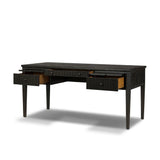 As lovers of luxe style at Amethyst, we love the nature inspired Bush Desk - Distressed Black Oak. This item pairs well with other brands such as Loloi Rugs and is perfect for eclectic homes Amethyst Home provides interior design, new home construction design consulting, vintage area rugs, and lighting in the Omaha metro area.