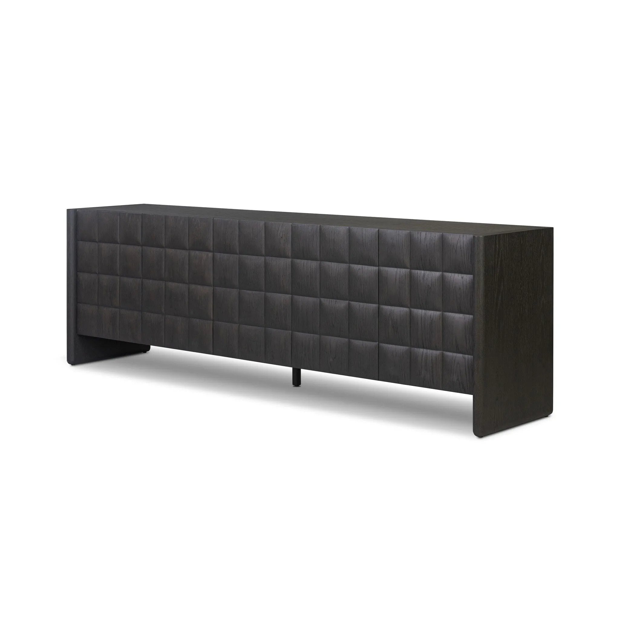 As lovers of wabi sabi aesthetics at Amethyst, we love the warm modern inspired Swell Sideboard - Dry Black Oak Veneer. This item pairs well with other brands such as Cisco Home and is perfect for coastal homes Amethyst Home provides interior design, new home construction design consulting, vintage area rugs, and lighting in the Scottsdale metro area.
