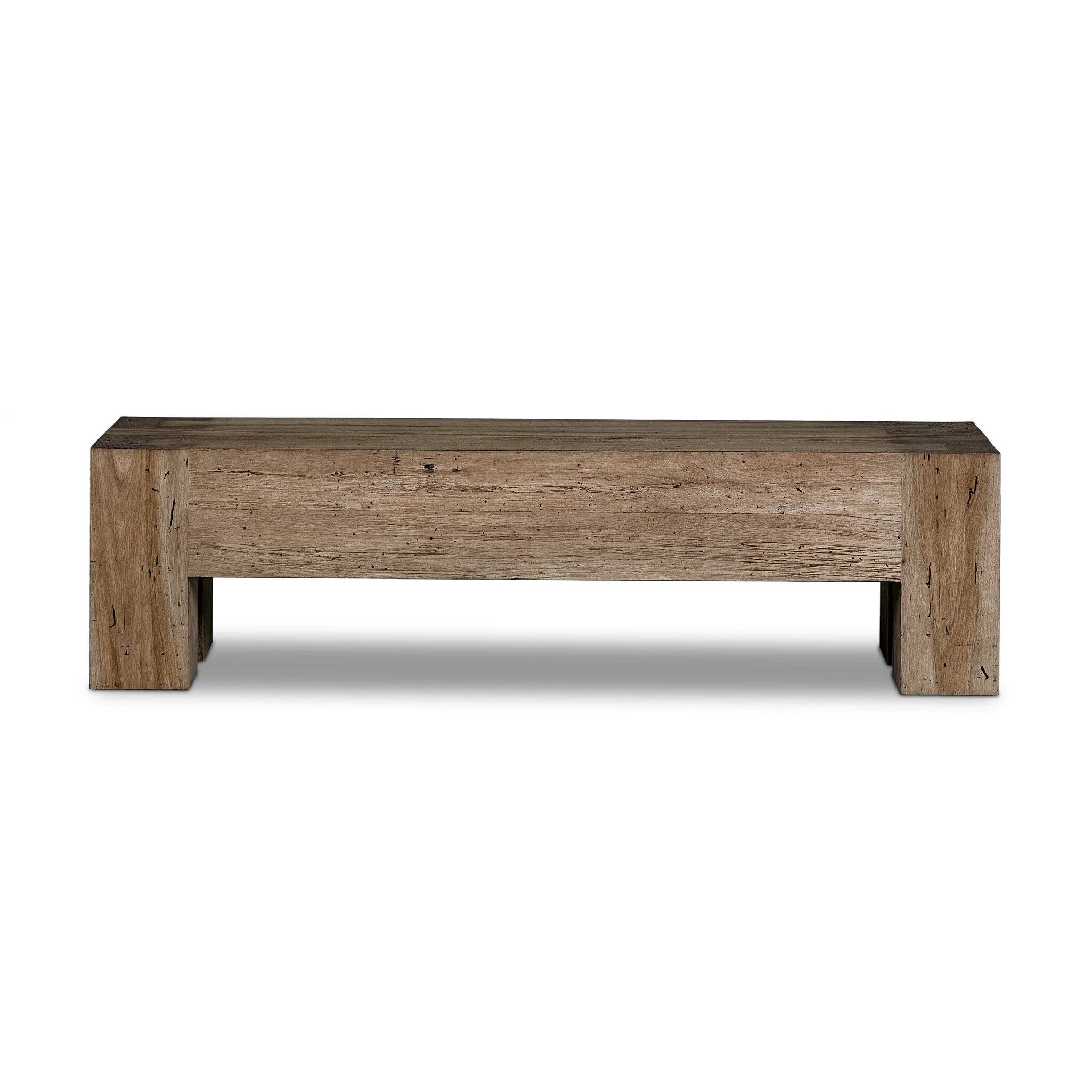Made from thick-cut oak veneer with a faux rustic finish made to emulate wormwood, with clean Parsons lines, chunky squared legs and dovetail joinery detailing.As enthusiasts of organic modern materials at Amethyst, we love the optimistic inspired Abaso Accent Bench - Rustic Wormwood Oak. Amethyst Home provides interior design, new home construction design consulting, vintage area rugs, and lighting in the Houston metro area.