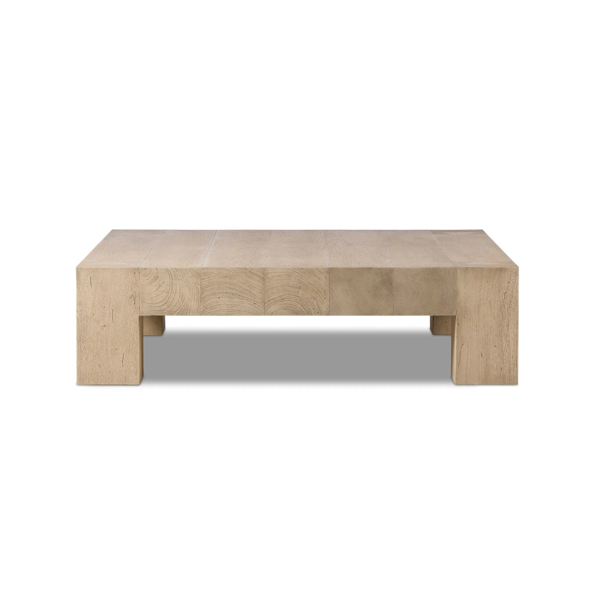 Made from thick-cut oak veneer with a faux rustic finish made to emulate wormwood oak, this low, large-scale coffee table features chunky squared legs and dovetail joinery detailing.As fans of organic modern materials at Amethyst, we love the nature inspired Abaso Coffee Table - Whitewash Rustic Wormwood Oak. Amethyst Home provides interior design, new home construction design consulting, vintage area rugs, and lighting in the Dallas metro area.