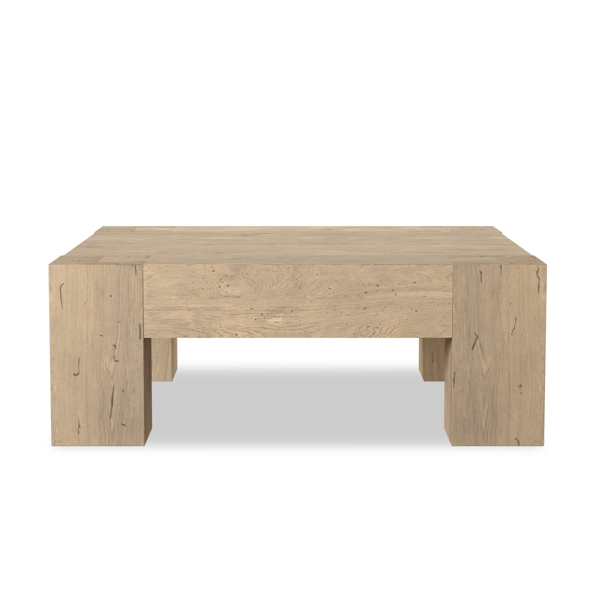 Made from thick-cut oak veneer with a faux rustic finish made to emulate wormwood oak, this low, large-scale coffee table features chunky squared legs and dovetail joinery detailing.As fans of organic modern materials at Amethyst, we love the nature inspired Abaso Coffee Table - Whitewash Rustic Wormwood Oak. Amethyst Home provides interior design, new home construction design consulting, vintage area rugs, and lighting in the Seattle metro area.